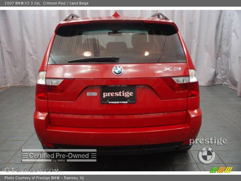 Crimson Red / Sand Beige 2007 BMW X3 3.0si
