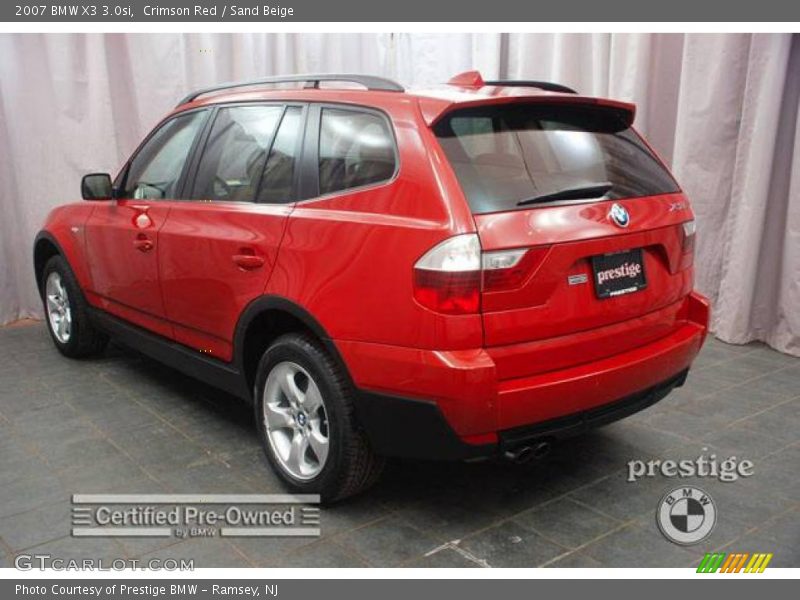 Crimson Red / Sand Beige 2007 BMW X3 3.0si