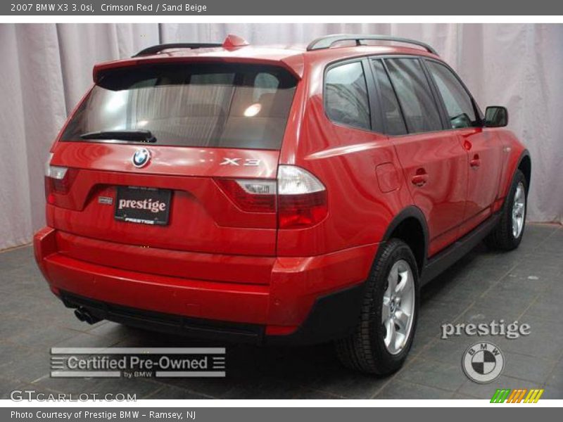 Crimson Red / Sand Beige 2007 BMW X3 3.0si