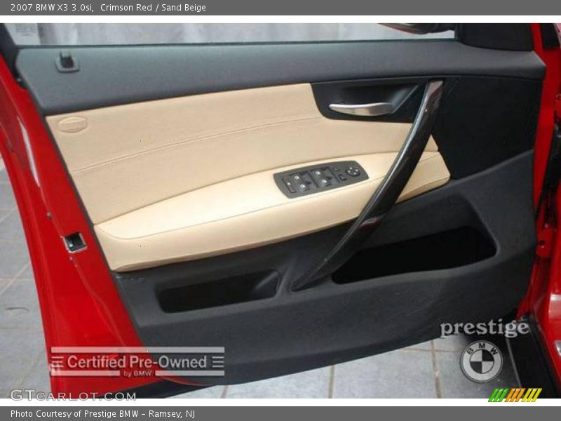 Crimson Red / Sand Beige 2007 BMW X3 3.0si