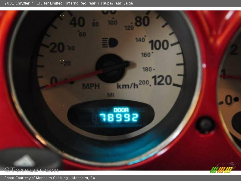 Inferno Red Pearl / Taupe/Pearl Beige 2001 Chrysler PT Cruiser Limited