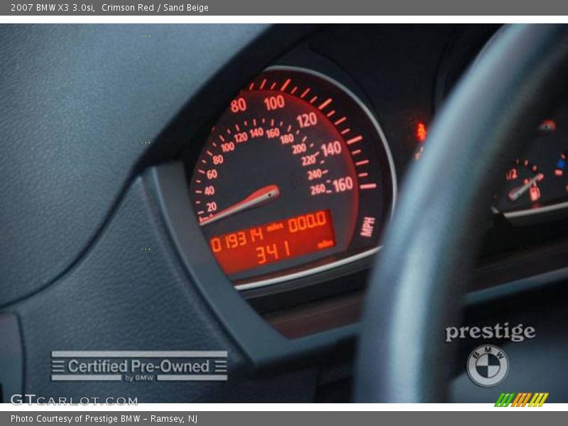 Crimson Red / Sand Beige 2007 BMW X3 3.0si