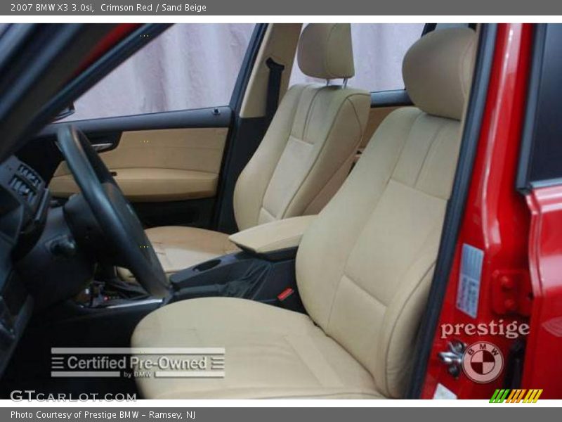 Crimson Red / Sand Beige 2007 BMW X3 3.0si