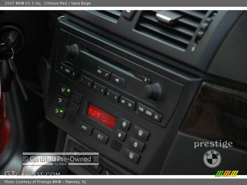 Crimson Red / Sand Beige 2007 BMW X3 3.0si
