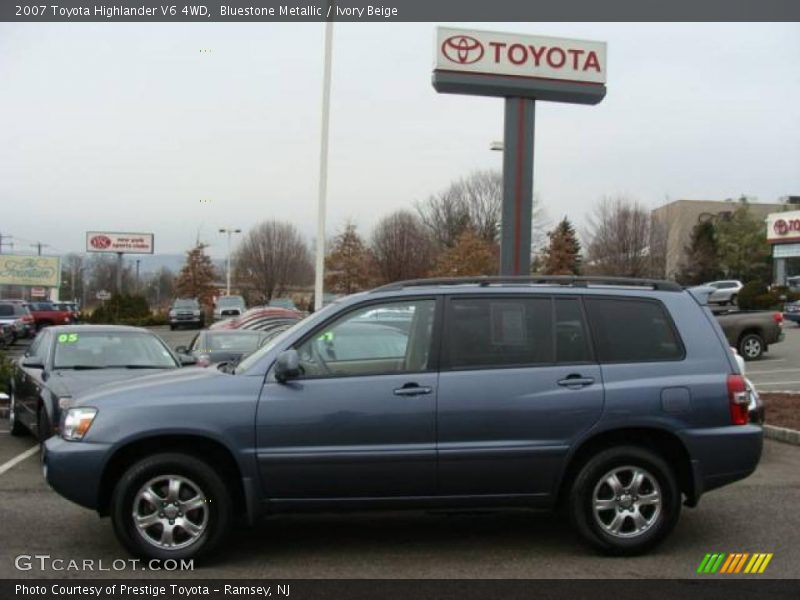 Bluestone Metallic / Ivory Beige 2007 Toyota Highlander V6 4WD