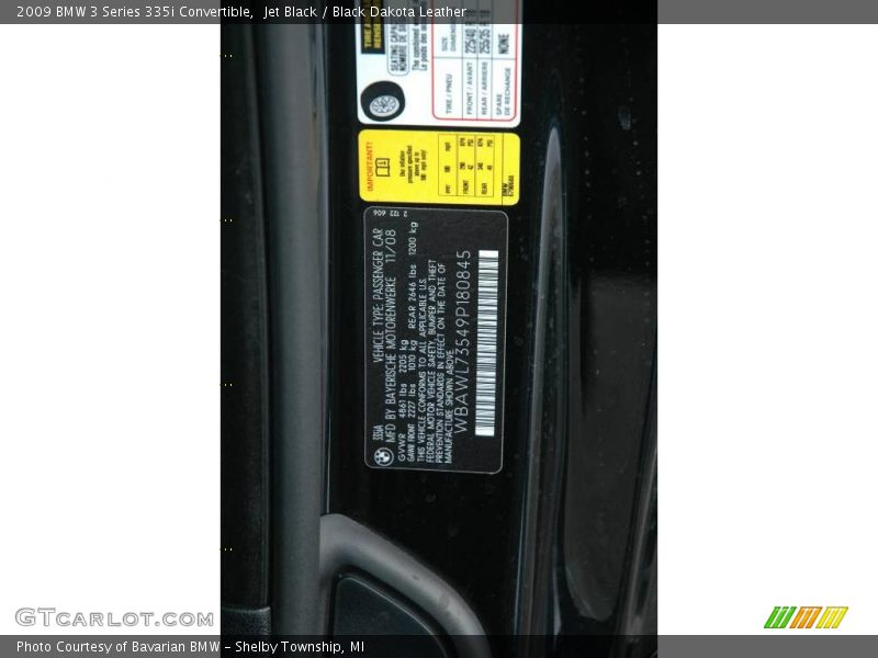Jet Black / Black Dakota Leather 2009 BMW 3 Series 335i Convertible