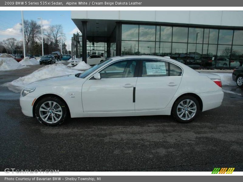 Alpine White / Cream Beige Dakota Leather 2009 BMW 5 Series 535xi Sedan