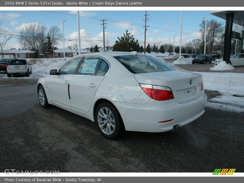 Alpine White / Cream Beige Dakota Leather 2009 BMW 5 Series 535xi Sedan