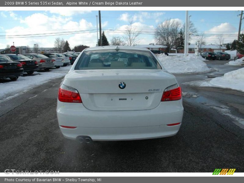 Alpine White / Cream Beige Dakota Leather 2009 BMW 5 Series 535xi Sedan