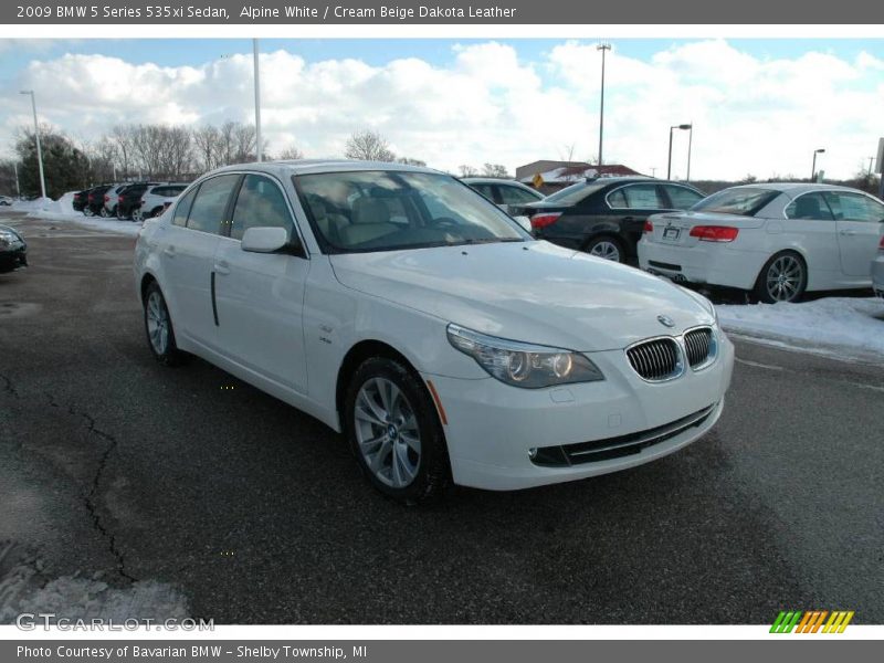 Alpine White / Cream Beige Dakota Leather 2009 BMW 5 Series 535xi Sedan