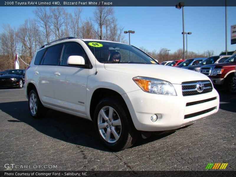 Blizzard Pearl White / Taupe 2008 Toyota RAV4 Limited 4WD