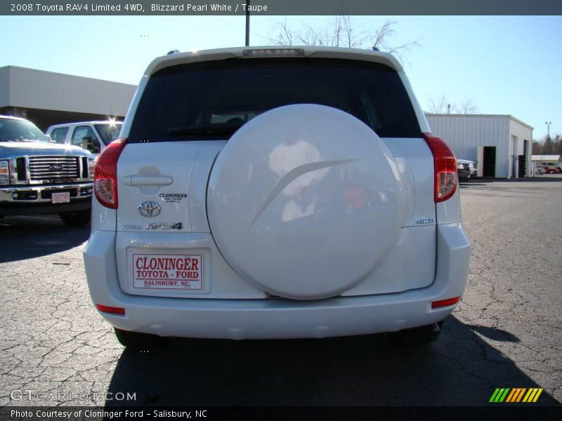 Blizzard Pearl White / Taupe 2008 Toyota RAV4 Limited 4WD