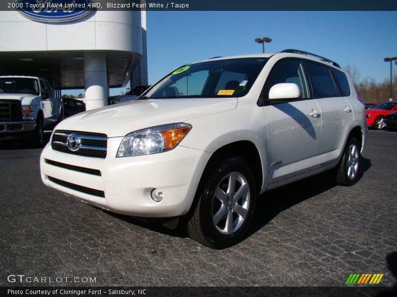Blizzard Pearl White / Taupe 2008 Toyota RAV4 Limited 4WD