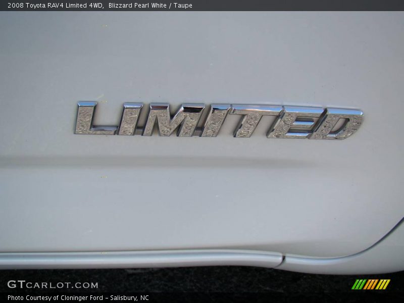 Blizzard Pearl White / Taupe 2008 Toyota RAV4 Limited 4WD