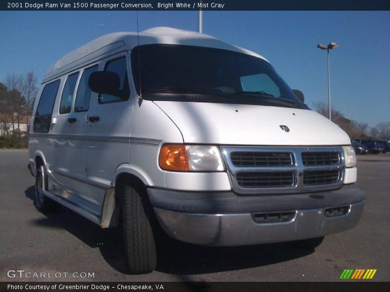 Bright White / Mist Gray 2001 Dodge Ram Van 1500 Passenger Conversion