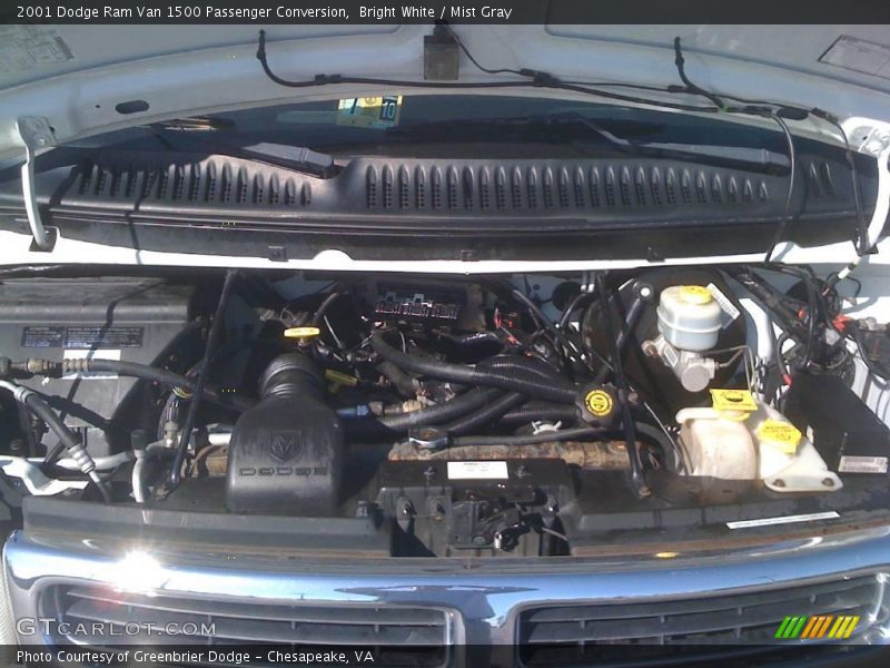 Bright White / Mist Gray 2001 Dodge Ram Van 1500 Passenger Conversion