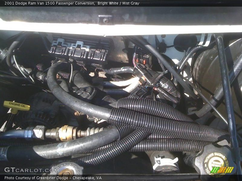 Bright White / Mist Gray 2001 Dodge Ram Van 1500 Passenger Conversion