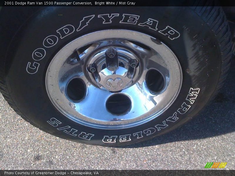 Bright White / Mist Gray 2001 Dodge Ram Van 1500 Passenger Conversion