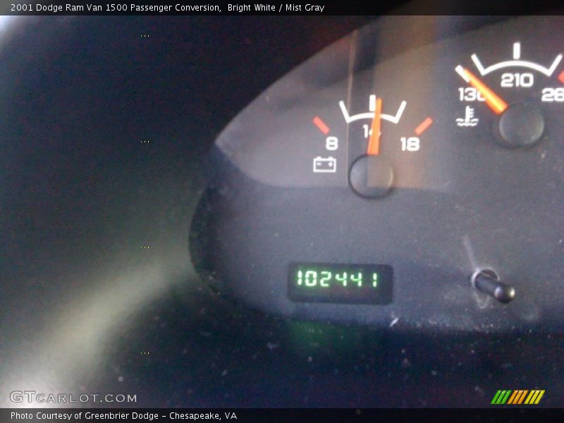 Bright White / Mist Gray 2001 Dodge Ram Van 1500 Passenger Conversion