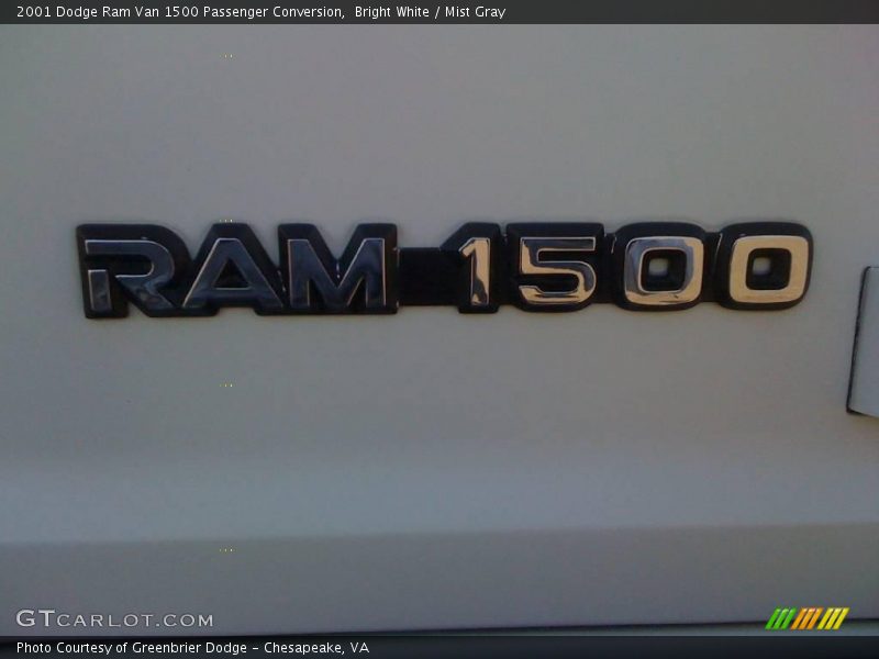 Bright White / Mist Gray 2001 Dodge Ram Van 1500 Passenger Conversion