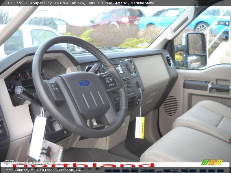 Dark Blue Pearl Metallic / Medium Stone 2010 Ford F350 Super Duty FX4 Crew Cab 4x4