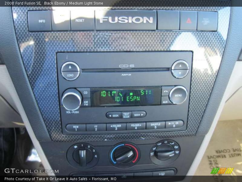 Black Ebony / Medium Light Stone 2008 Ford Fusion SE