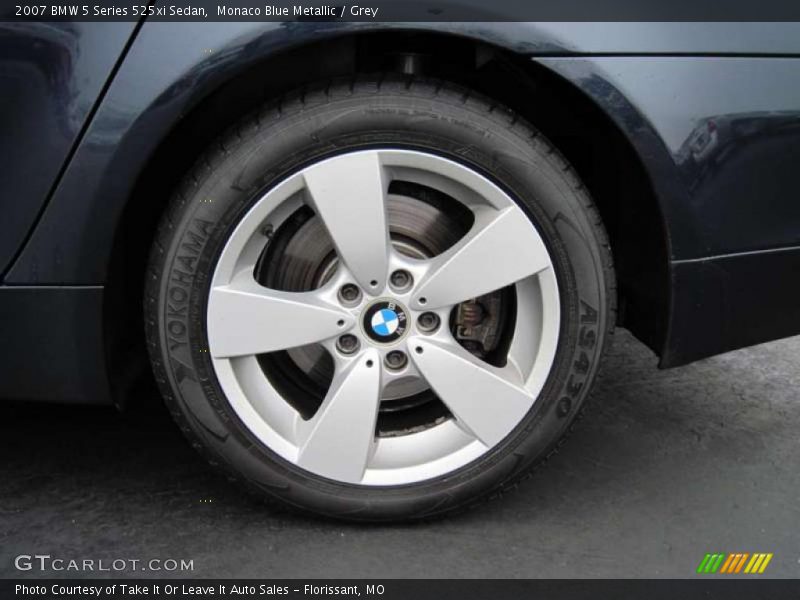 Monaco Blue Metallic / Grey 2007 BMW 5 Series 525xi Sedan