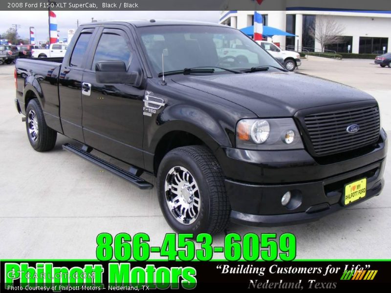Black / Black 2008 Ford F150 XLT SuperCab