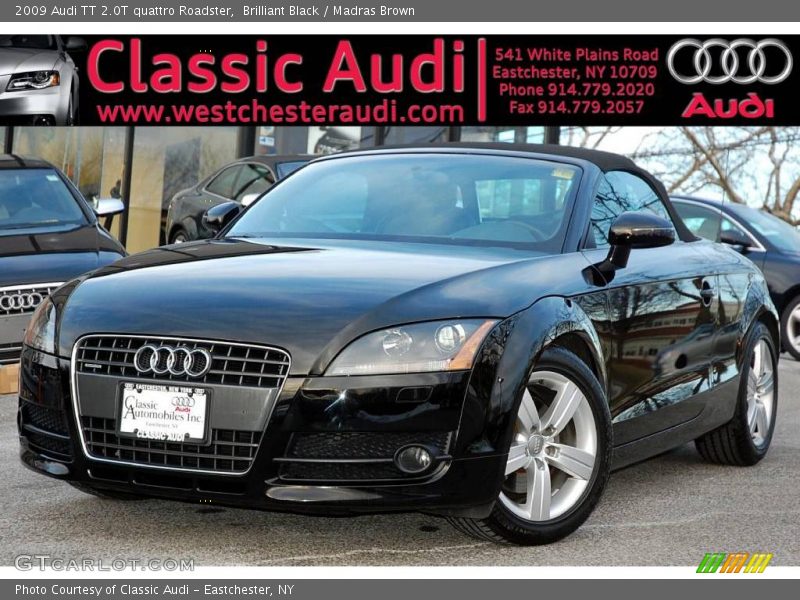 Brilliant Black / Madras Brown 2009 Audi TT 2.0T quattro Roadster