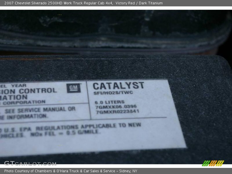 Victory Red / Dark Titanium 2007 Chevrolet Silverado 2500HD Work Truck Regular Cab 4x4