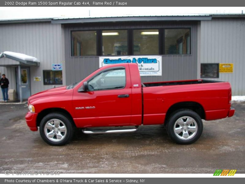 Flame Red / Taupe 2002 Dodge Ram 1500 Sport Regular Cab 4x4