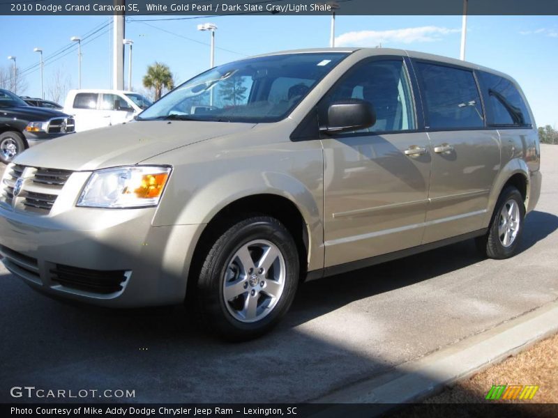 White Gold Pearl / Dark Slate Gray/Light Shale 2010 Dodge Grand Caravan SE