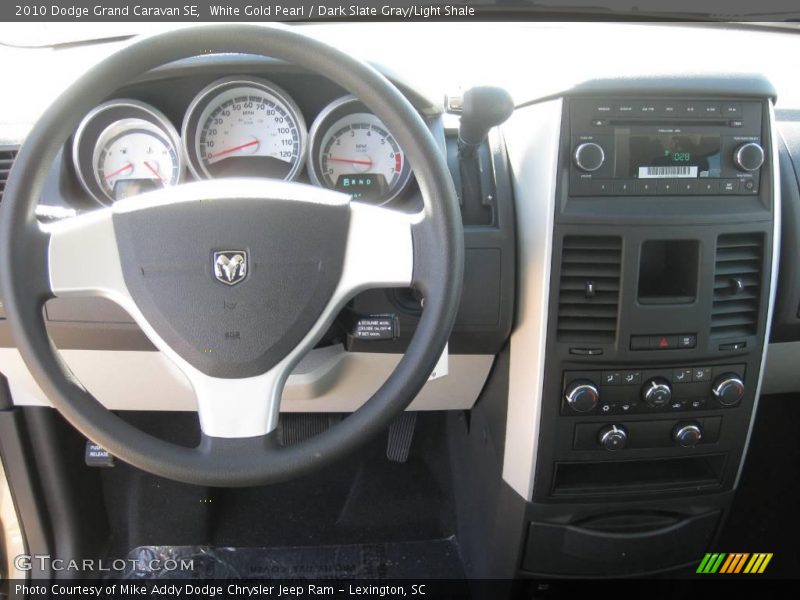 White Gold Pearl / Dark Slate Gray/Light Shale 2010 Dodge Grand Caravan SE