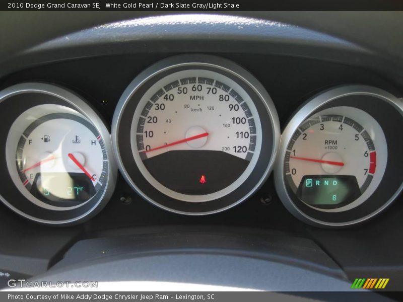White Gold Pearl / Dark Slate Gray/Light Shale 2010 Dodge Grand Caravan SE