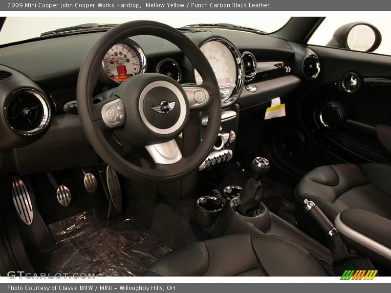Mellow Yellow / Punch Carbon Black Leather 2009 Mini Cooper John Cooper Works Hardtop
