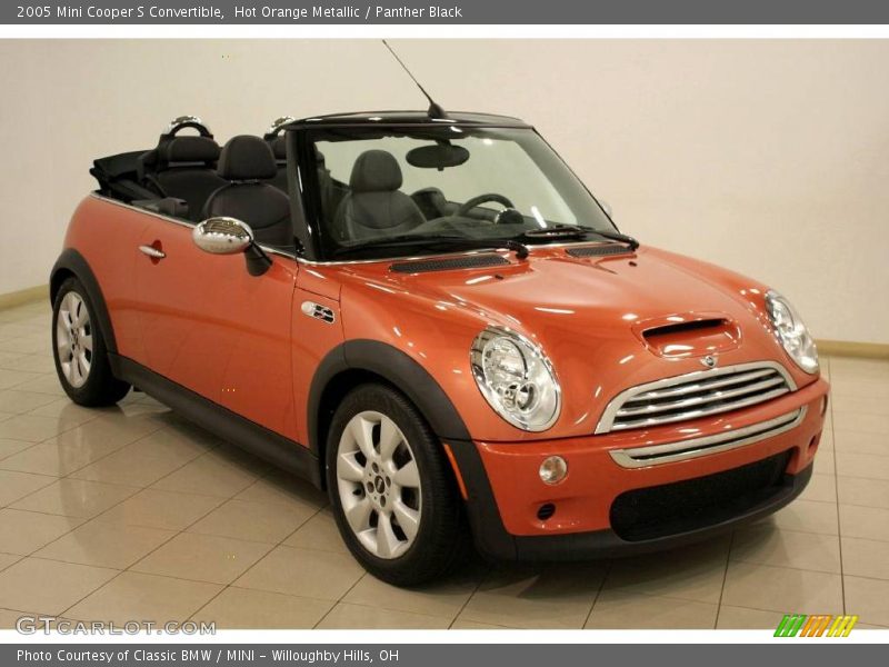 Hot Orange Metallic / Panther Black 2005 Mini Cooper S Convertible