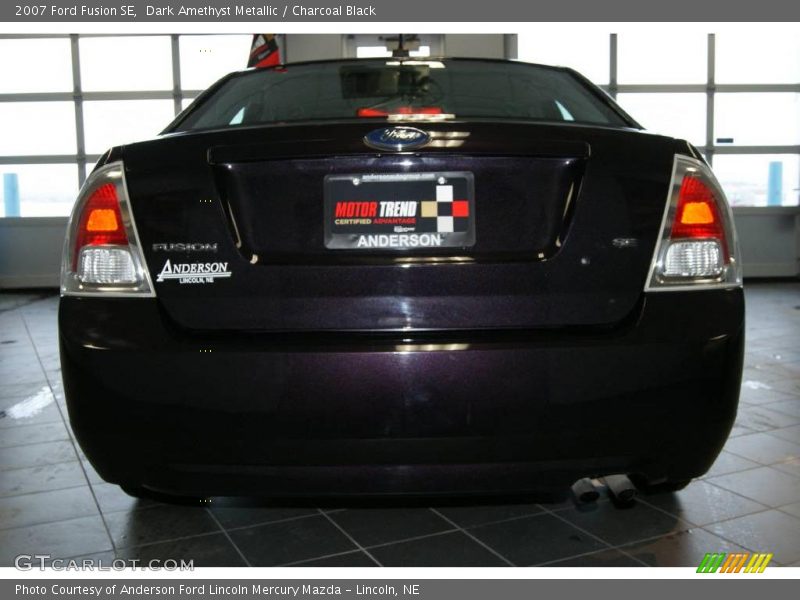 Dark Amethyst Metallic / Charcoal Black 2007 Ford Fusion SE