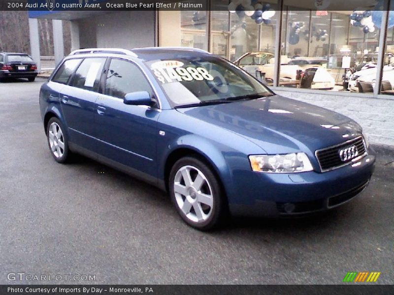 Ocean Blue Pearl Effect / Platinum 2004 Audi A4 3.0 quattro Avant