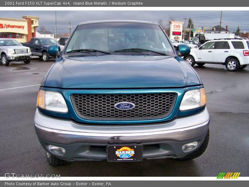 Island Blue Metallic / Medium Graphite 2001 Ford F150 XLT SuperCab 4x4