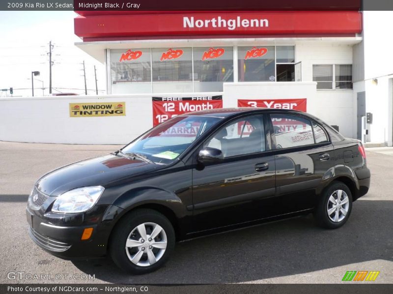 Midnight Black / Gray 2009 Kia Rio LX Sedan