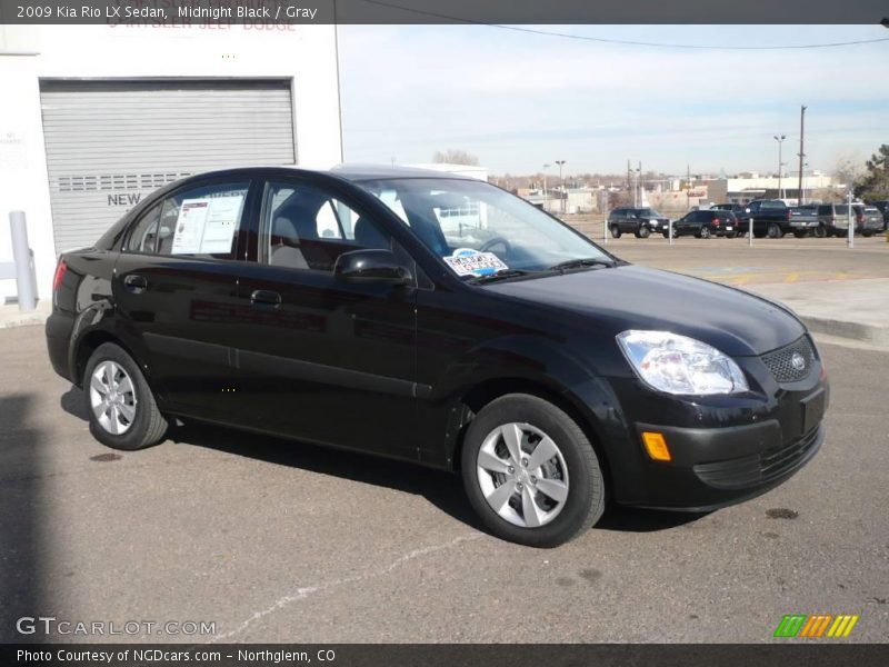 Midnight Black / Gray 2009 Kia Rio LX Sedan