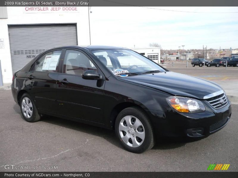 Ebony Black / Gray 2009 Kia Spectra EX Sedan