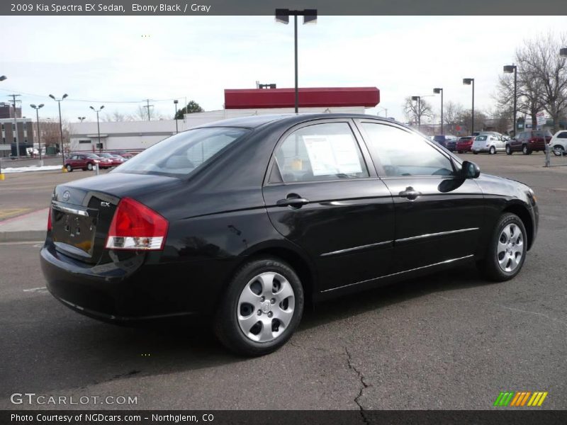 Ebony Black / Gray 2009 Kia Spectra EX Sedan
