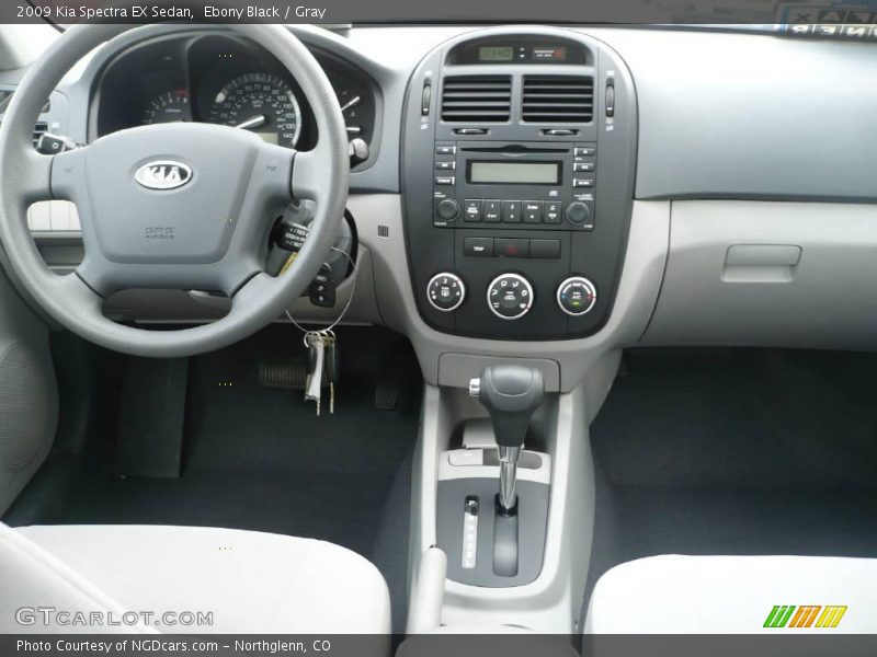 Ebony Black / Gray 2009 Kia Spectra EX Sedan