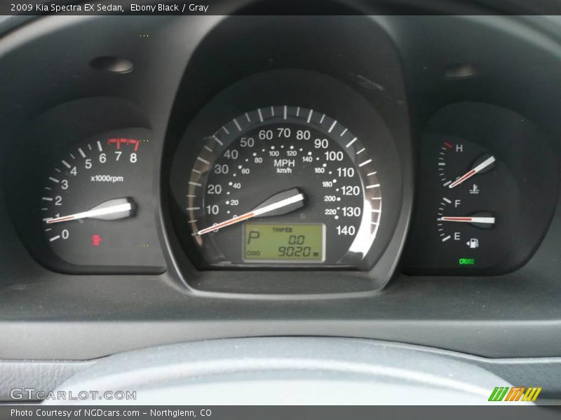 Ebony Black / Gray 2009 Kia Spectra EX Sedan