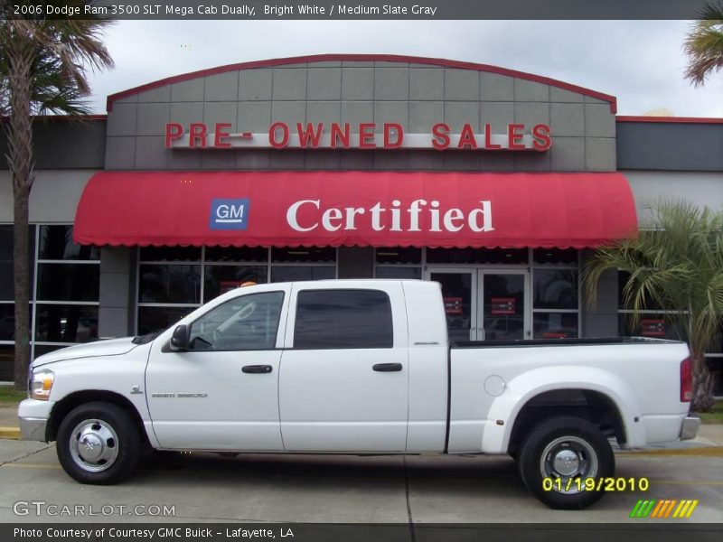 Bright White / Medium Slate Gray 2006 Dodge Ram 3500 SLT Mega Cab Dually