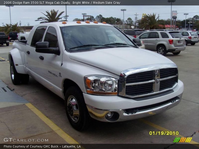 Bright White / Medium Slate Gray 2006 Dodge Ram 3500 SLT Mega Cab Dually