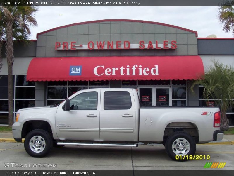 Silver Birch Metallic / Ebony 2008 GMC Sierra 2500HD SLT Z71 Crew Cab 4x4