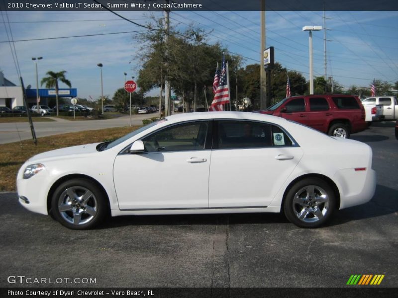 Summit White / Cocoa/Cashmere 2010 Chevrolet Malibu LT Sedan