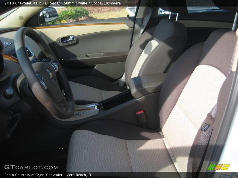 Summit White / Cocoa/Cashmere 2010 Chevrolet Malibu LT Sedan